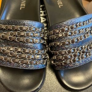 Chanel Tropiconic Chain Slide Sandals